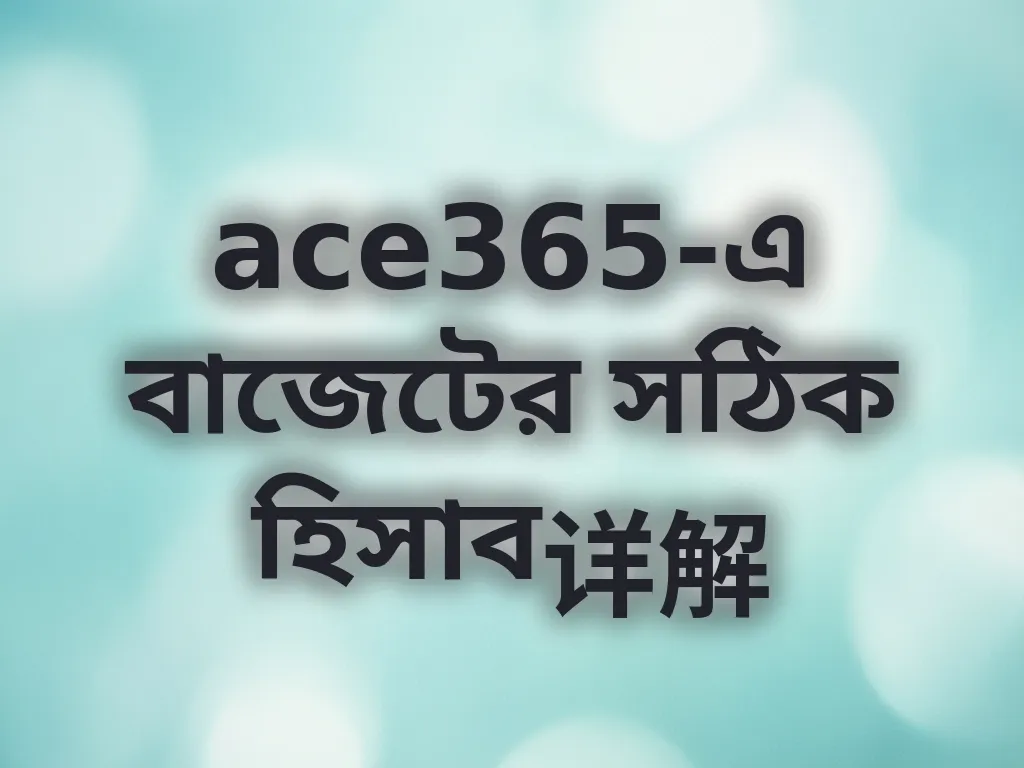 ace365-এ বাজেটের সঠিক হিসাব详解